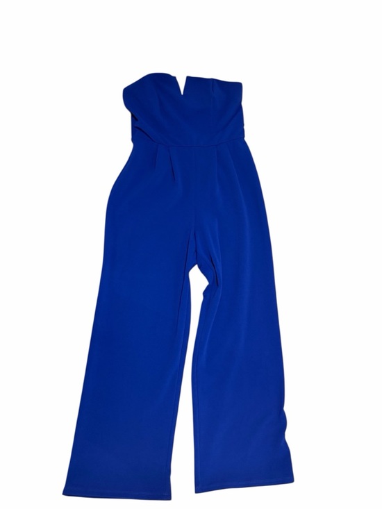 Bailey Blue Strapless Wide Leg Jumpsuit Cobalt Blue XL Formal Evening Romper - Picture 2 of 6